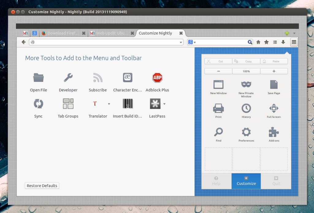 firefox-nightly-customization