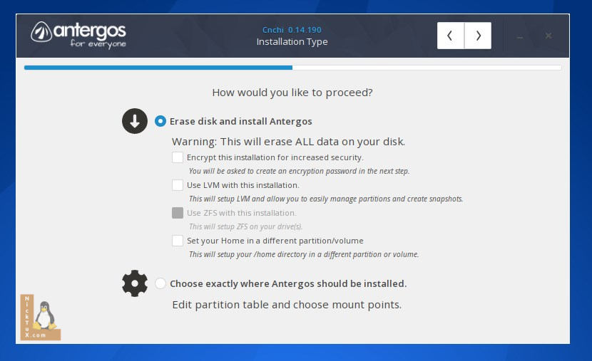 Επιλογές διαμέρισης - εγκατάστασης