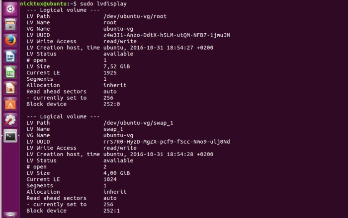 Παράδειγμα αποτελεσμάτων κατάστασης λογικών τόμων